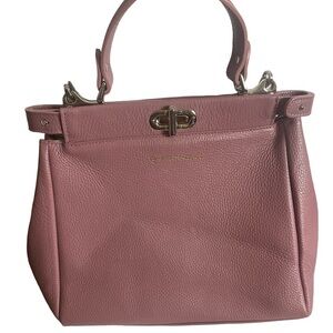 PERSAMAN NEW YORK bag pink rose Honore Satchel shoulder Italy leather purse